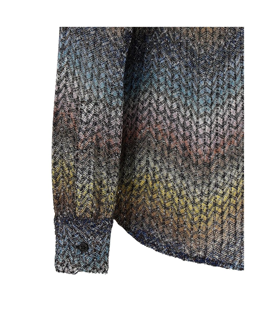 Missoni Gray Lurex Sequin Patterned Shirt
