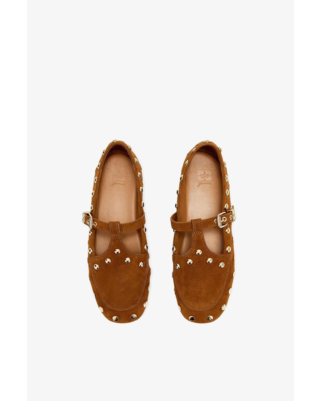 Ganni Brown Mary Jenny Suede Moccasins