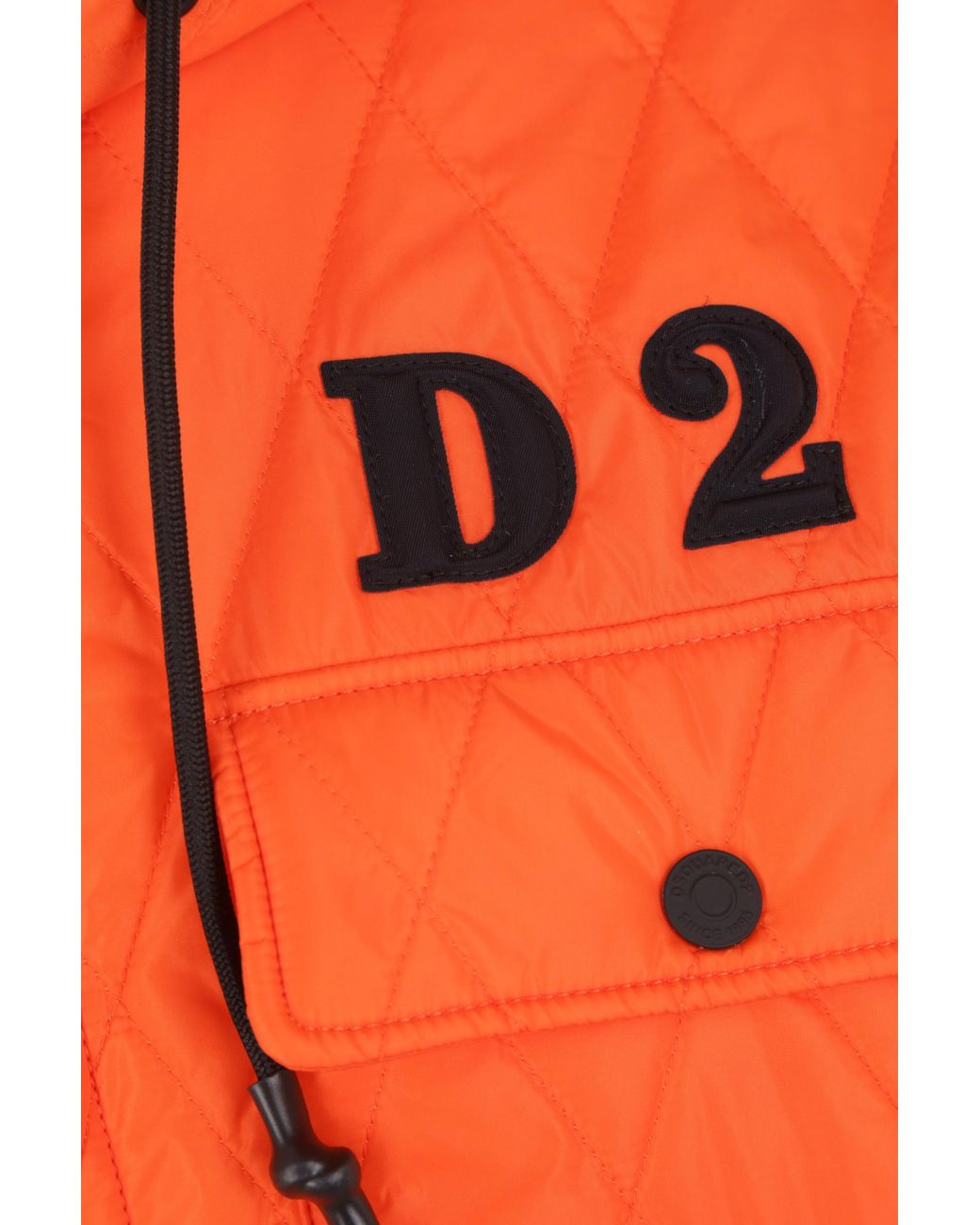 DSquared² Orange Logo-Patch Quilted Jacket for men