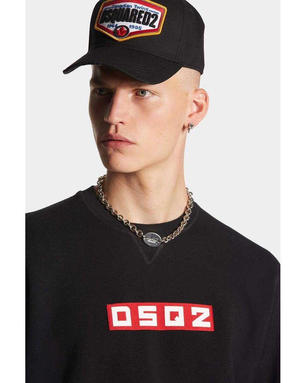 DSquared² Black Logo Printed Crewneck Sweatshirt for men