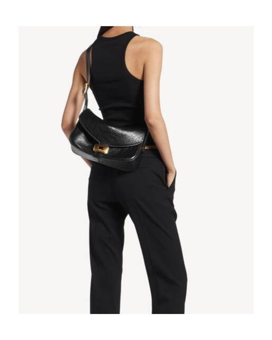 Balenciaga Black Clicca Medium Shoulder Bag