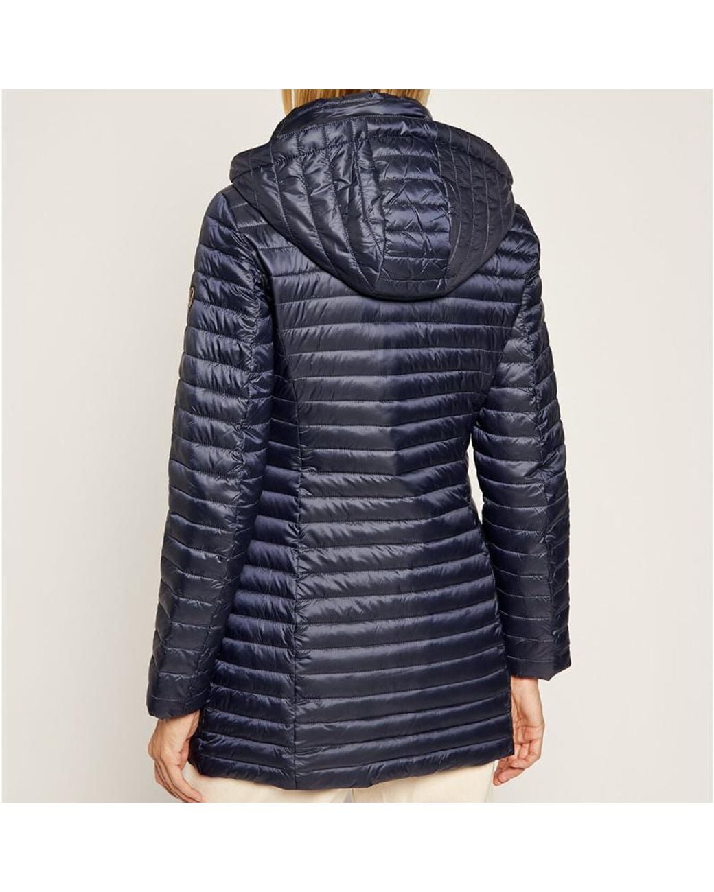 EA7 Blue Logo Hooded Down Jacket