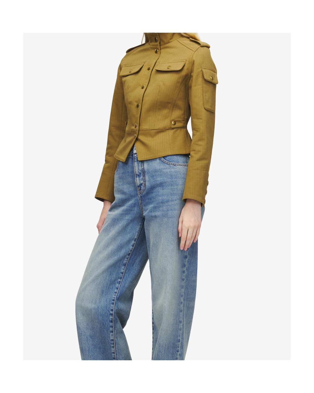 McQueen Green Utility Peplum Jacket