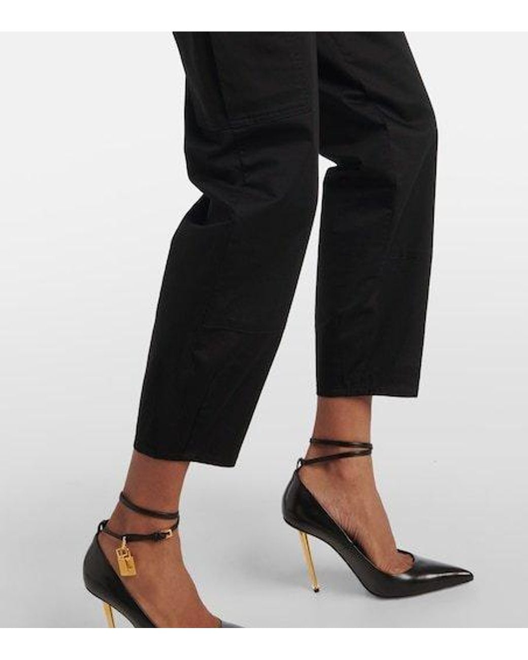 Tom Ford Black Cotton Twill Cargo Pants