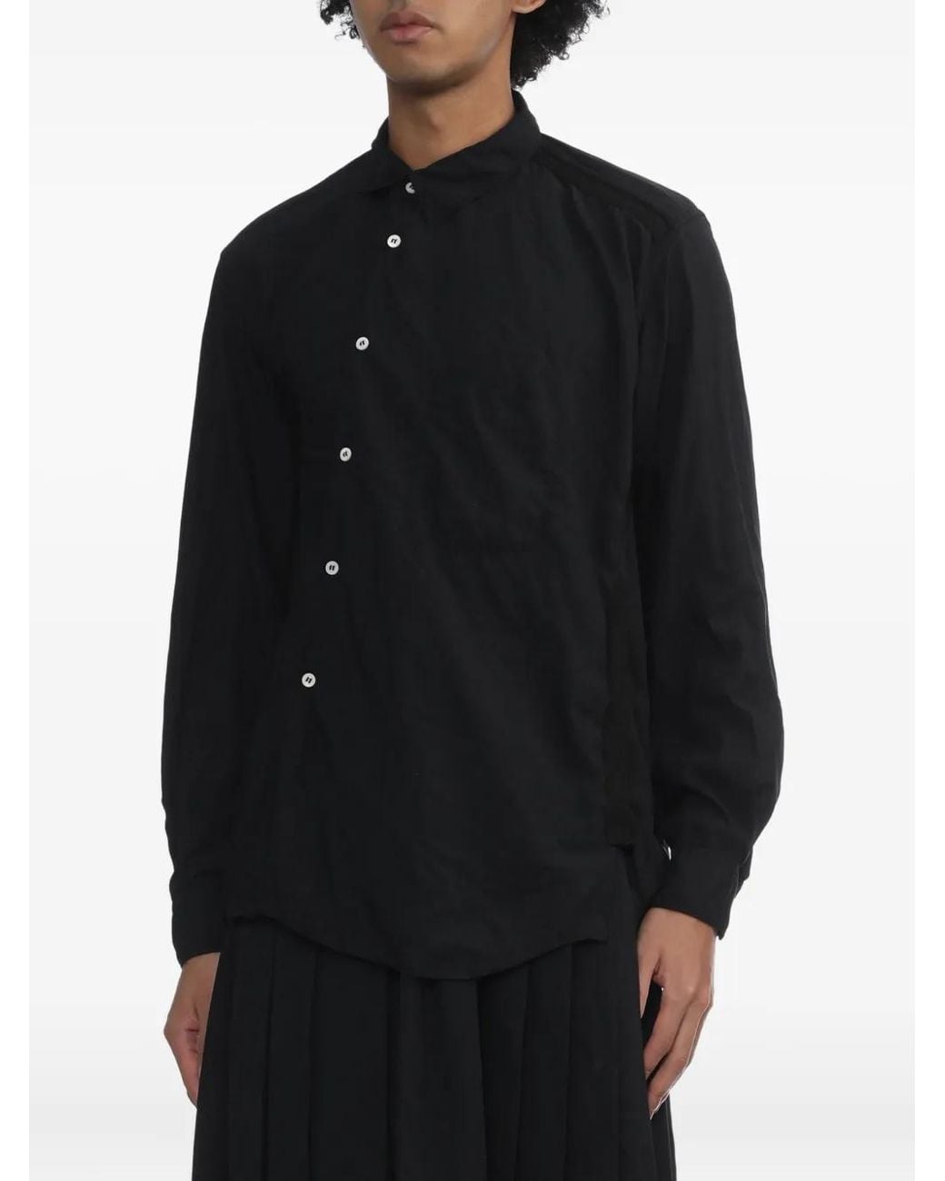 Comme des Garçons Black Button Long-Sleeve Shirt