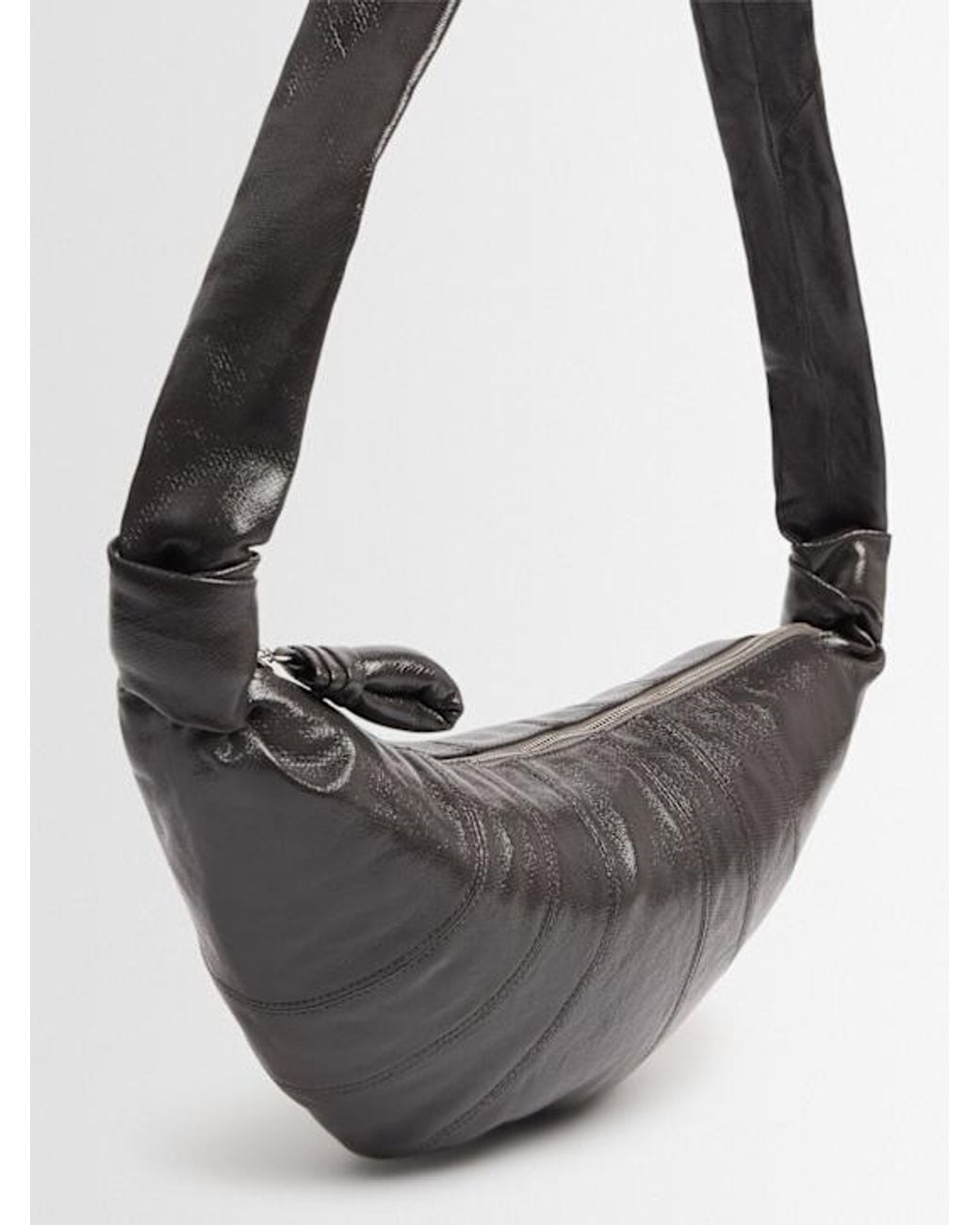 Lemaire Gray Medium Croissant Coated Cotton Bag