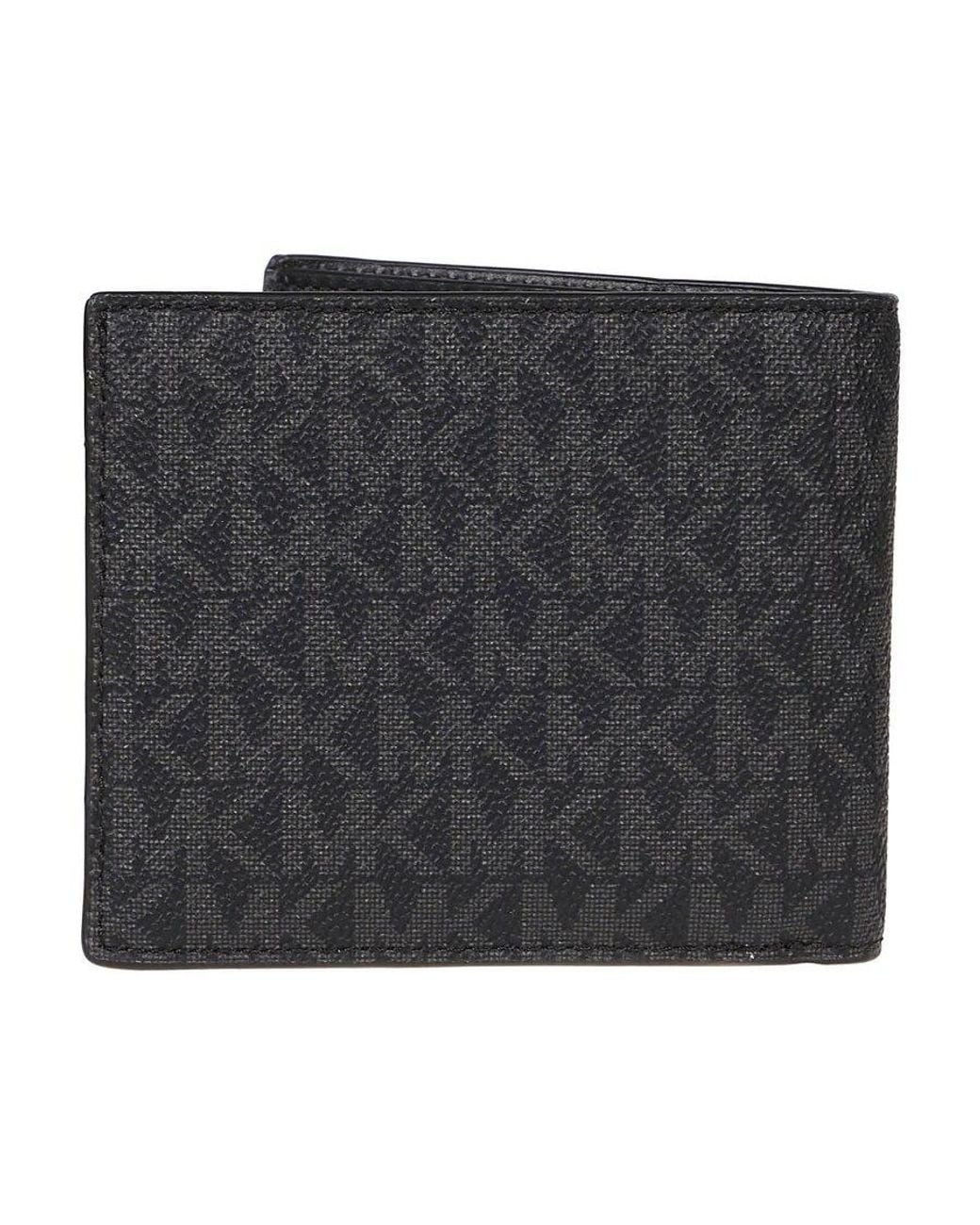 Michael Kors Black Greyson Logo Slim Billfold Wallet for men