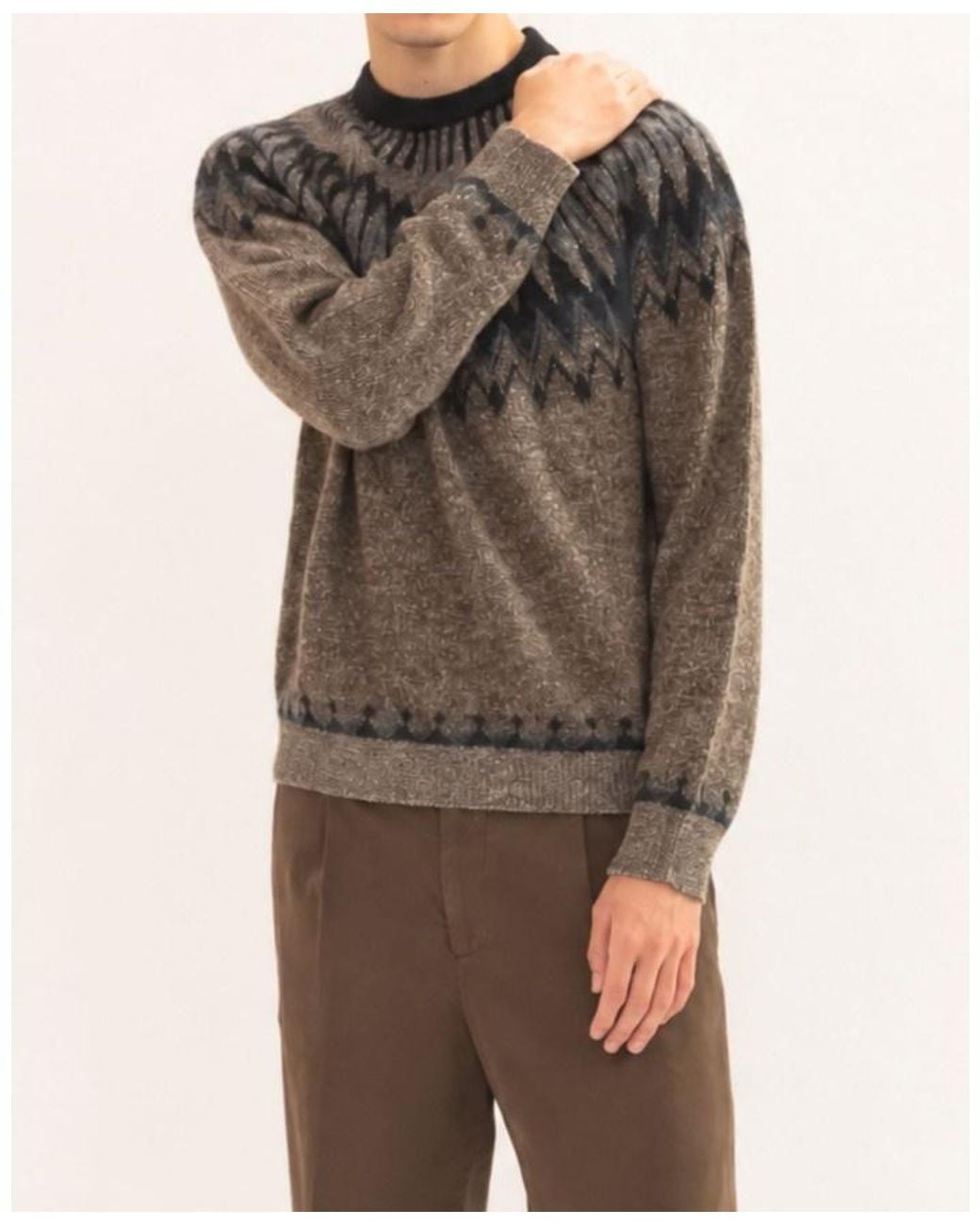 Roberto Collina Gray Crew-Neck Sweater for men