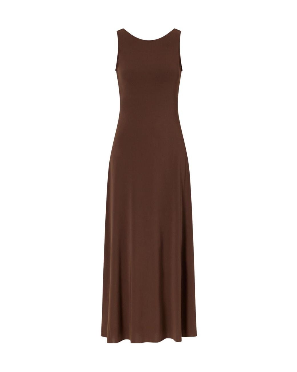 Eres Brown Sculpture Backless Jersey Maxi Dress