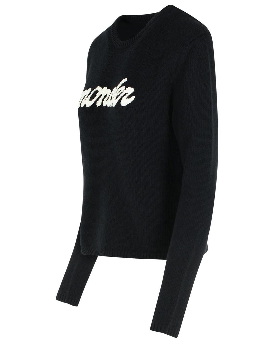 Moncler Black Logo Detailed Crewneck Jumper
