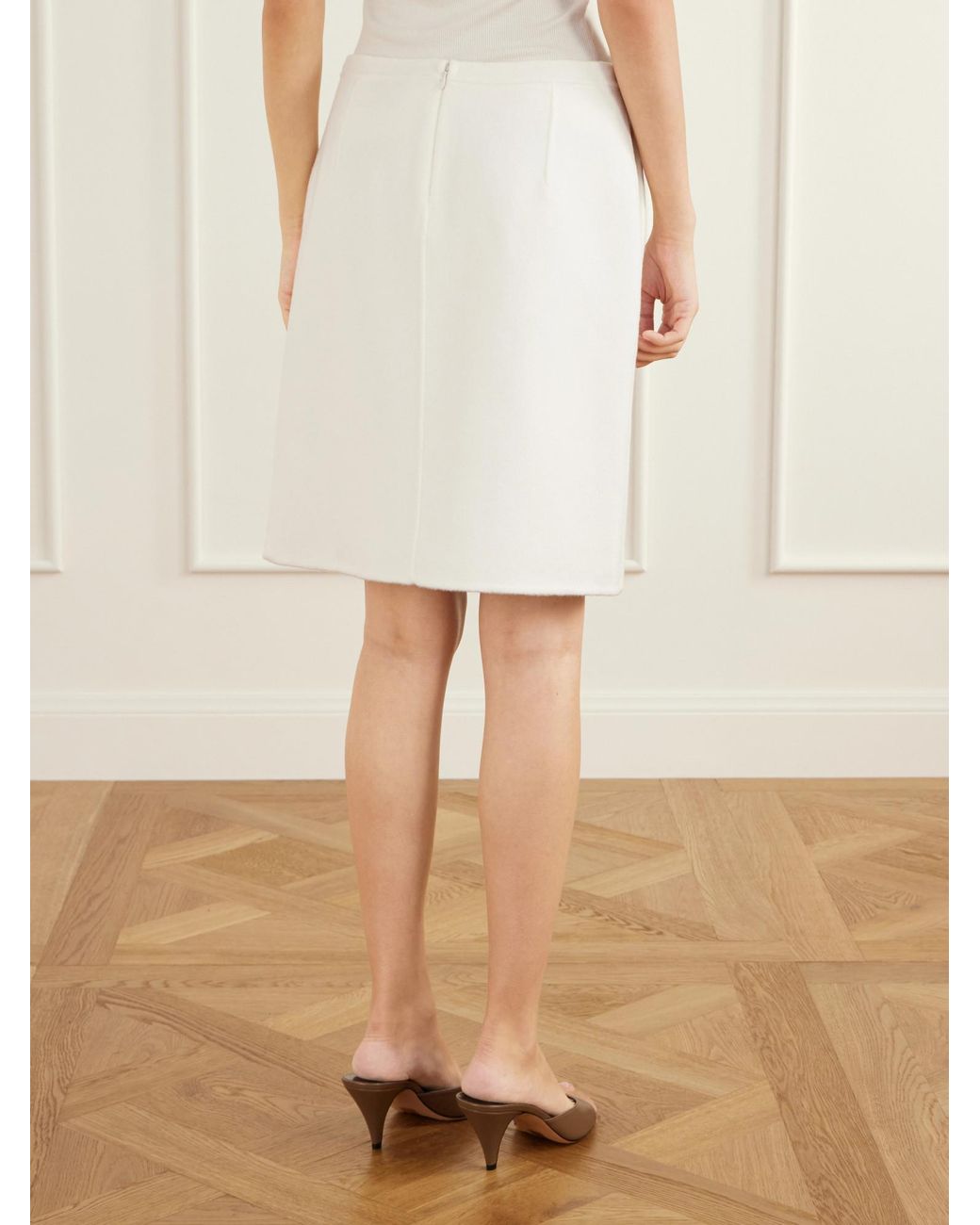 Loulou de Saison Natural Judy Front-Slit Midi Skirt