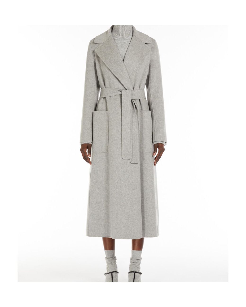 Max Mara Gray 'S Paolore Belted Long-Sleeved Coat
