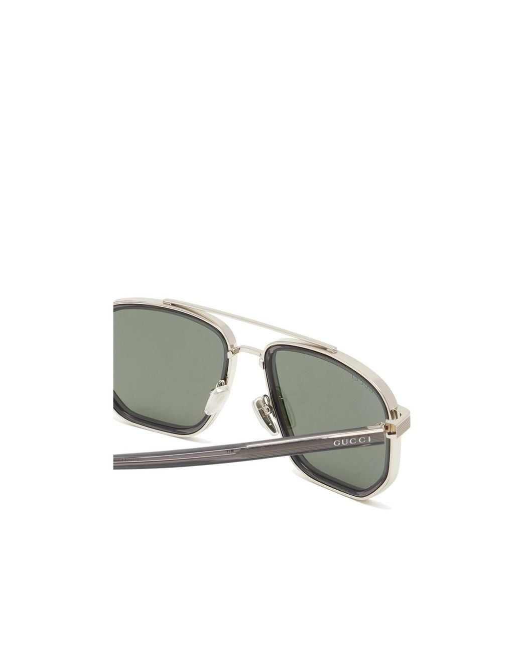 Gucci Metallic Eyewear Navigator Frame Sunglasses for men