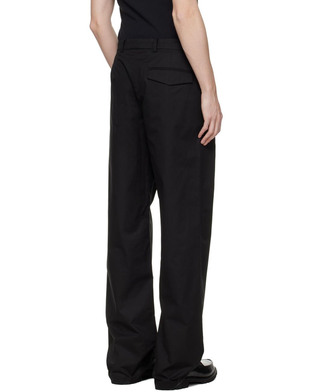 Rier Black Casual Pants With Belt Loops for men
