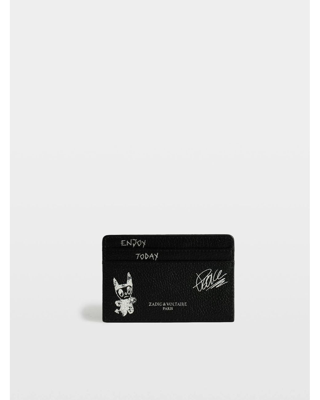 Zadig & Voltaire Black Zv Pass Arty Tag Card Holder