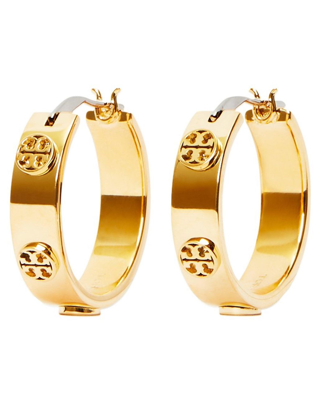 Tory Burch Metallic Stud Hoop Earrings