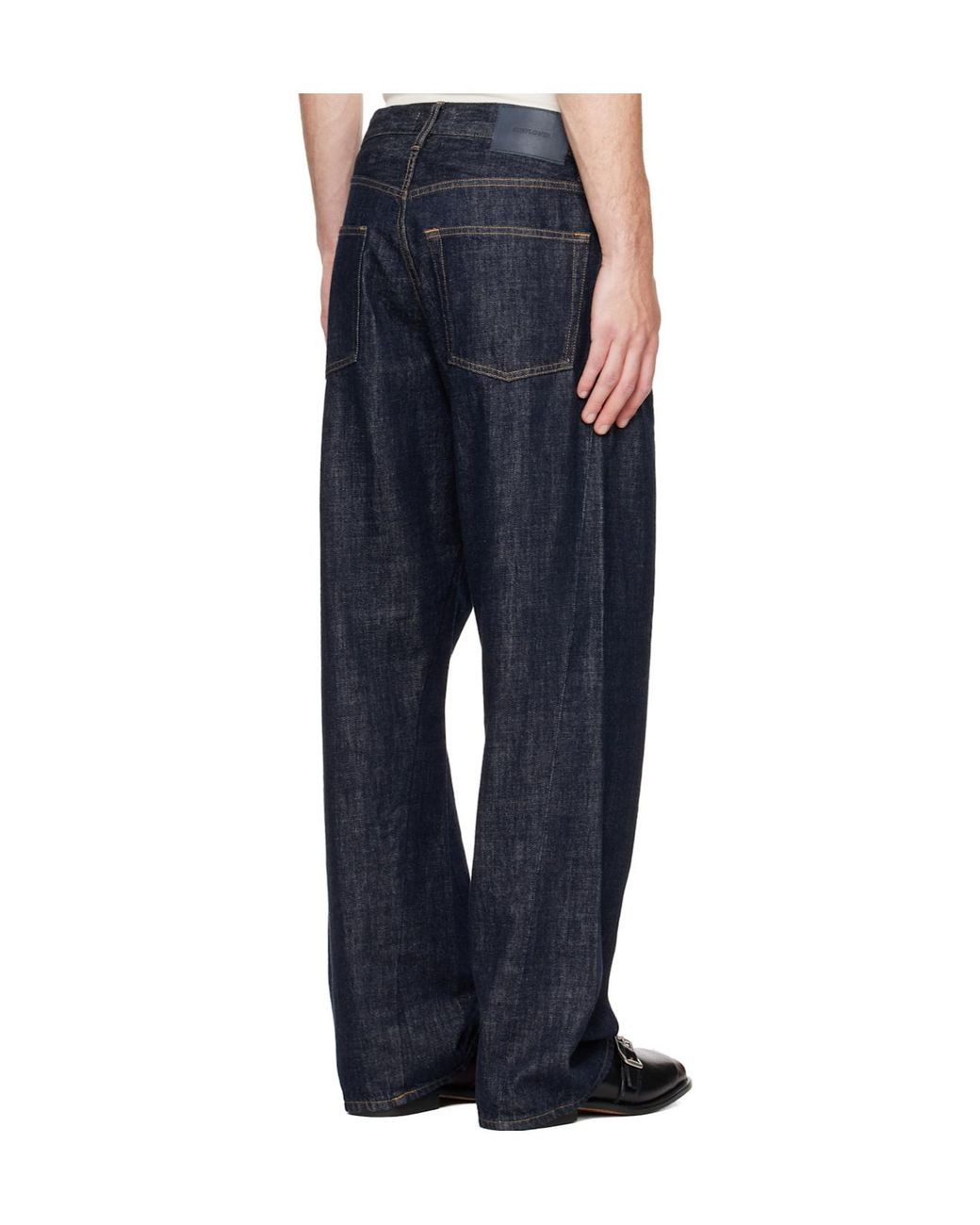 sunflower Blue Wide Twist Belt Loop Jeans for men
