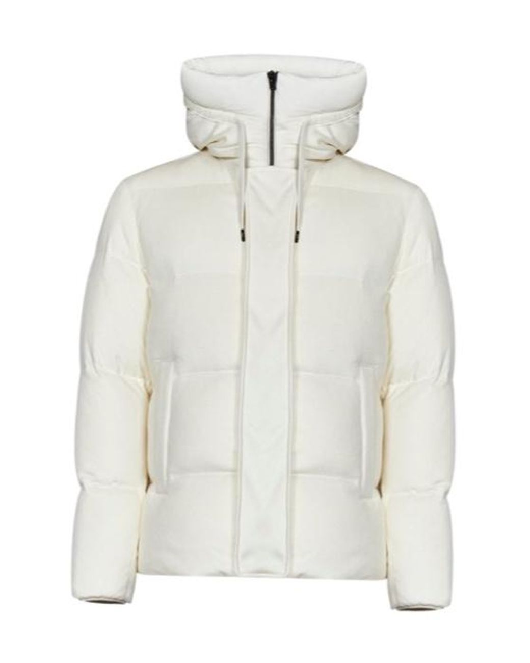 Herno White Cashmere And Ecoage Padded Bomber Jacket for men