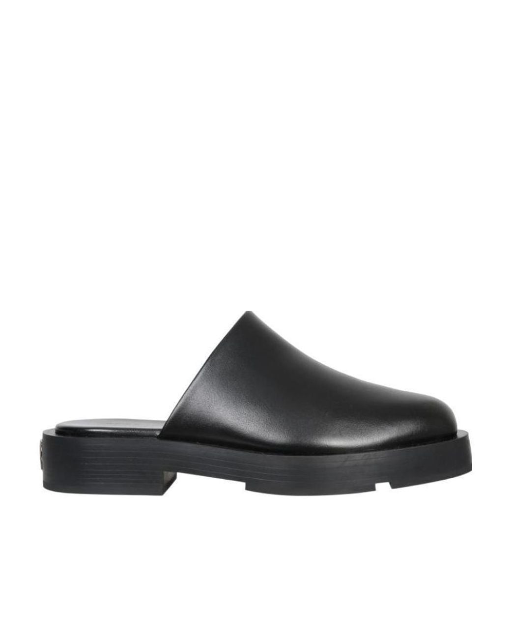 Givenchy Black 4G Plaque Square-Toe Mules