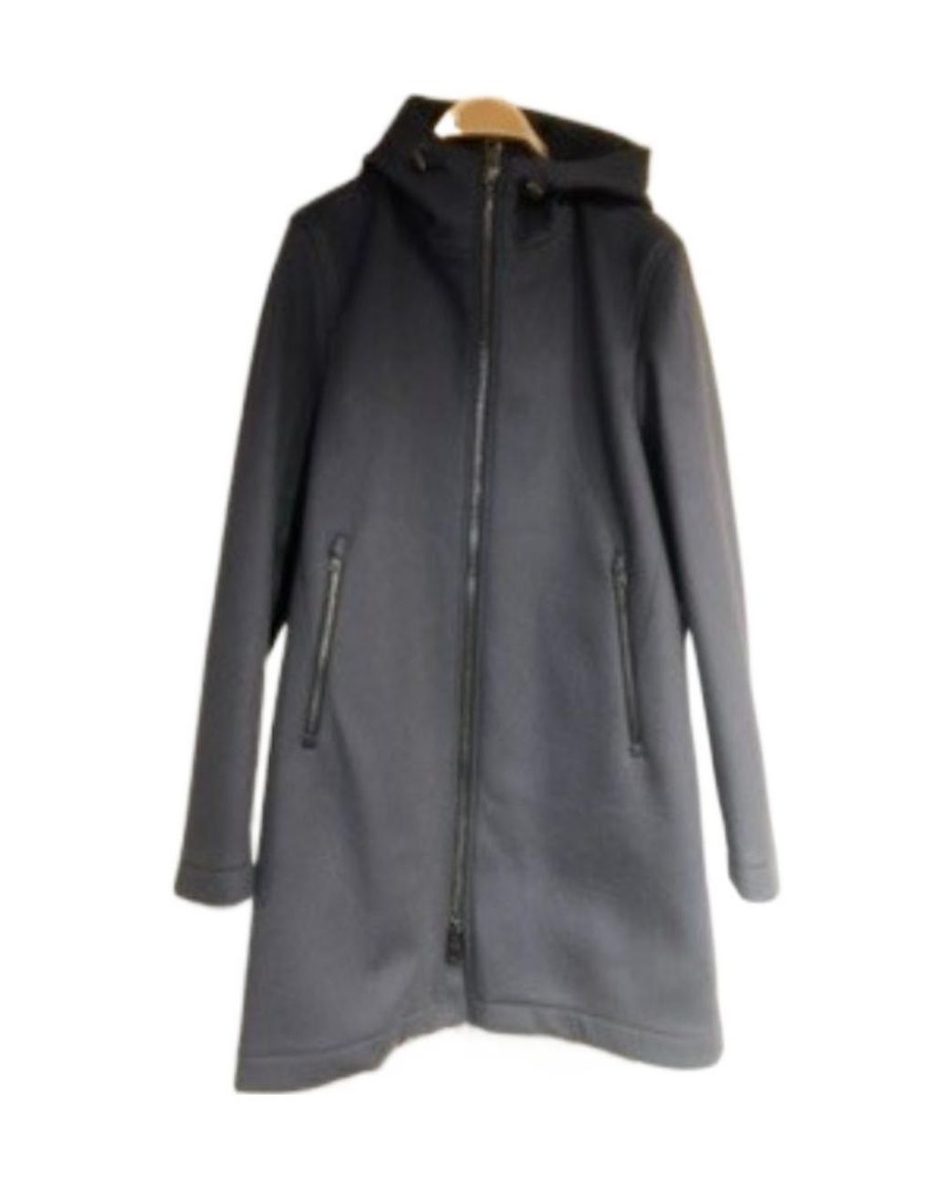 Herno Gray Logo Plaque Hooded Coat for men