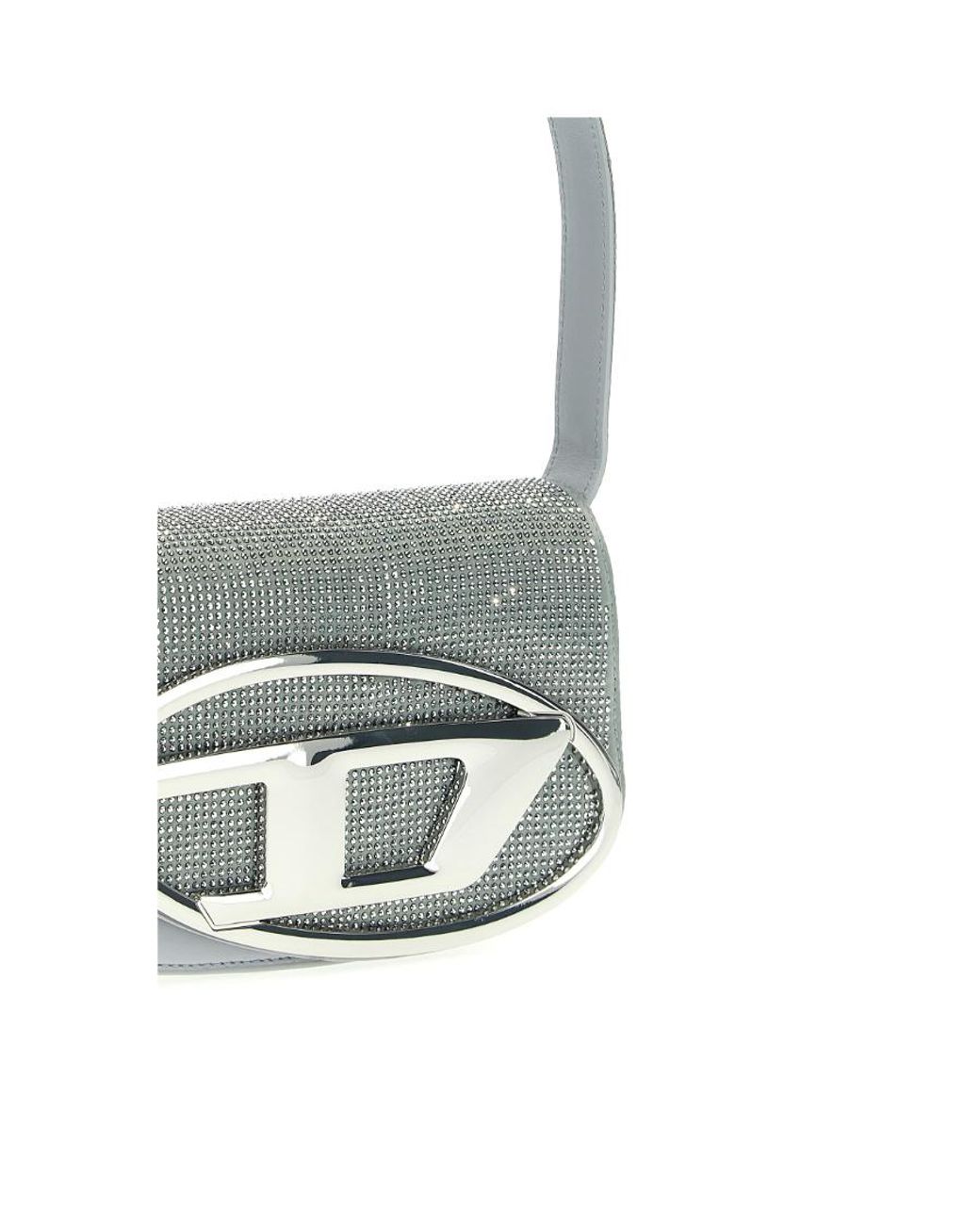 DIESEL 1Dr Logo Plaque Embellished Shoulder Bag in Gray | Lyst