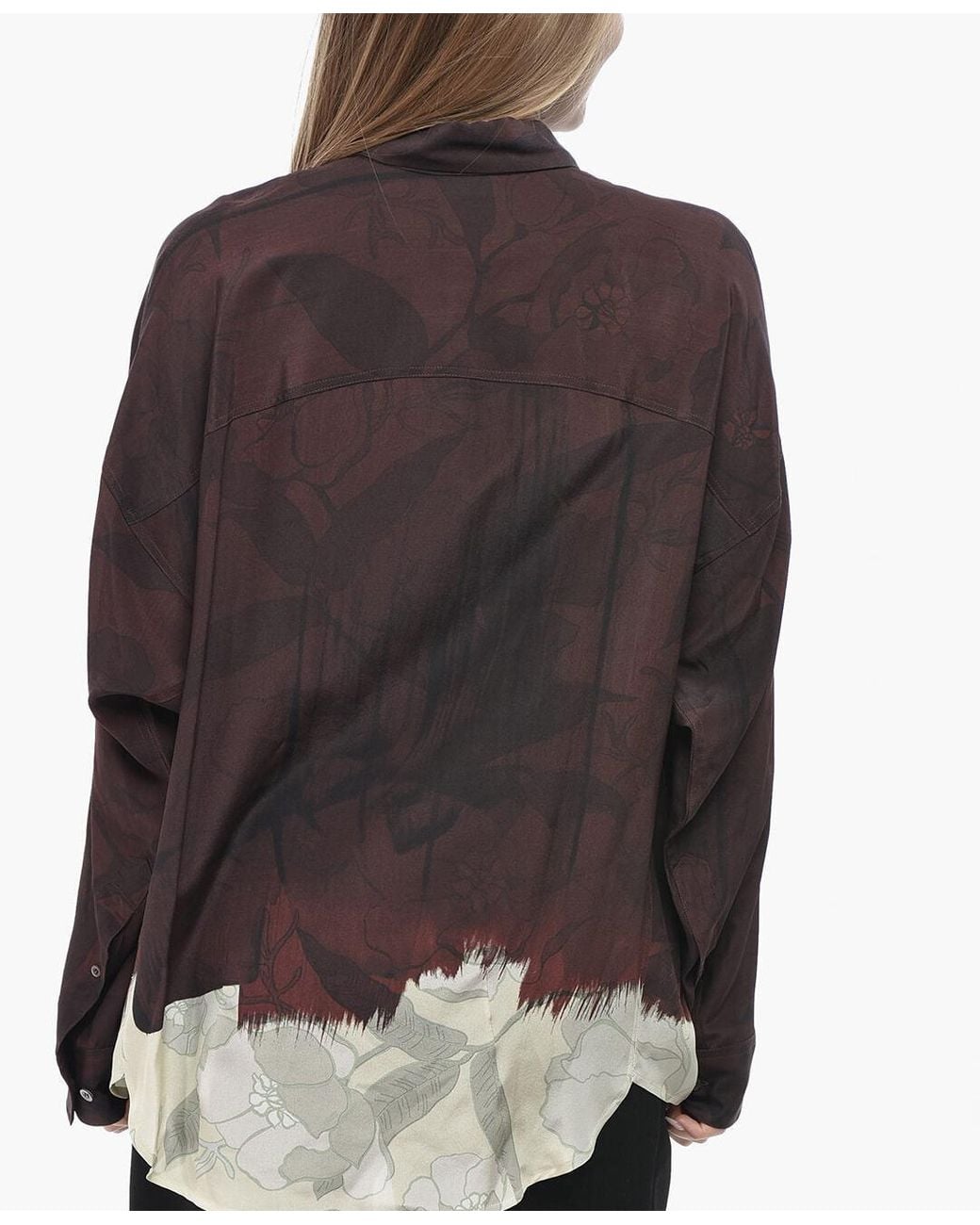 Dries Van Noten Brown Casio Contrasting Hem Shirt