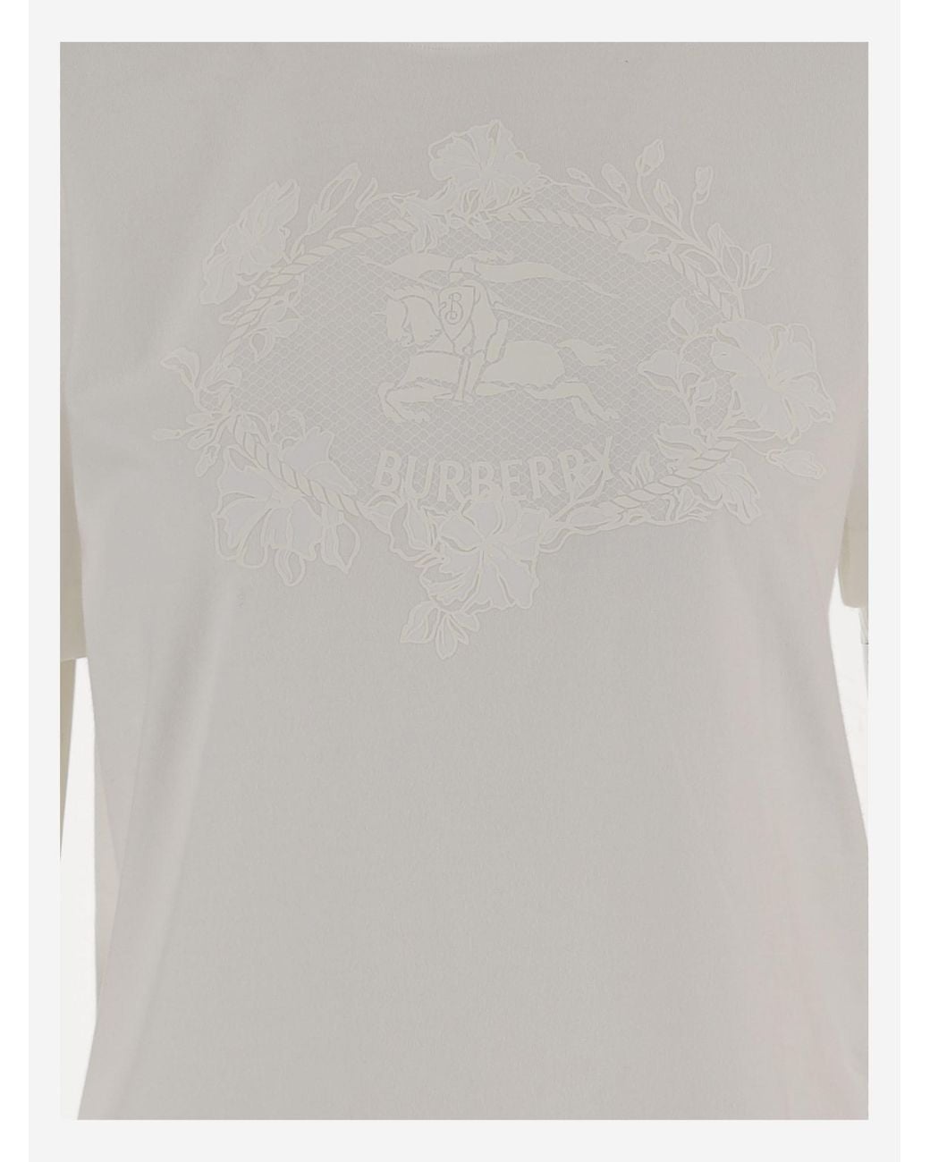 Burberry Gray Knight-Stamp Cotton T-Shirt