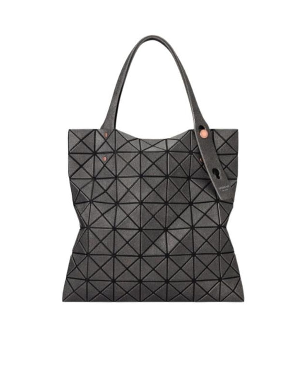 Issey Miyake Black Prism Denim Geometric Panelled Top Handle Bag