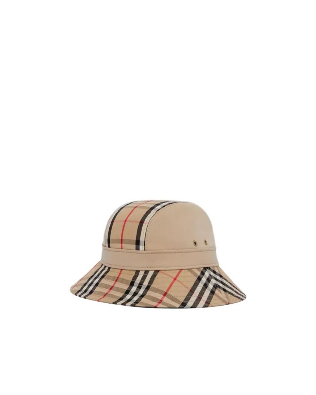 Burberry Natural Checked Wide Brim Bucket Hat for men