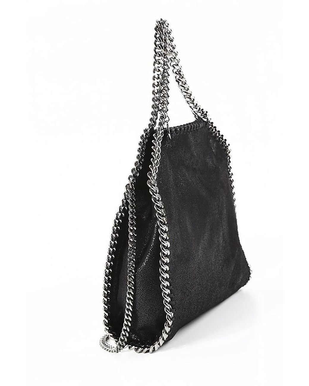 Stella McCartney Black Falabella Foldover Mini Tote Bag