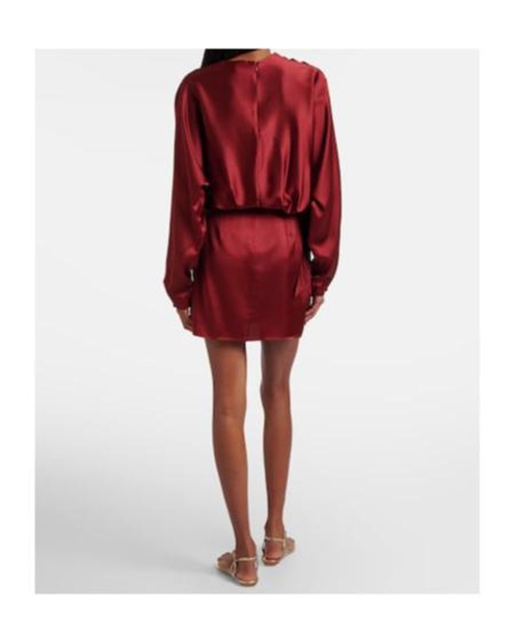 Staud Red Phoebe Silk-Blend Satin Minidress