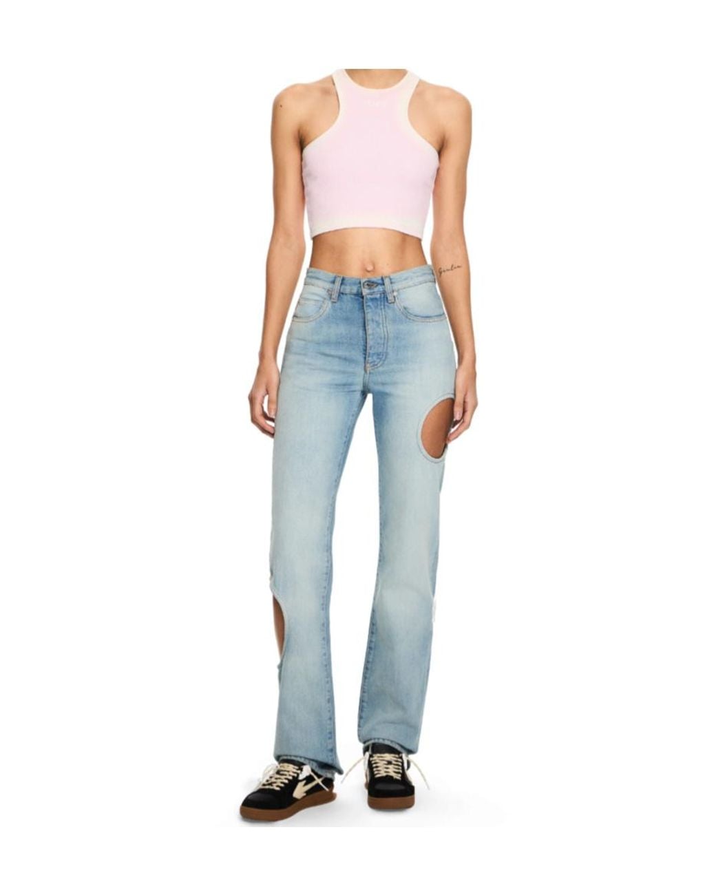 Off-White c/o Virgil Abloh Blue New Meteor Cut-Out Jeans
