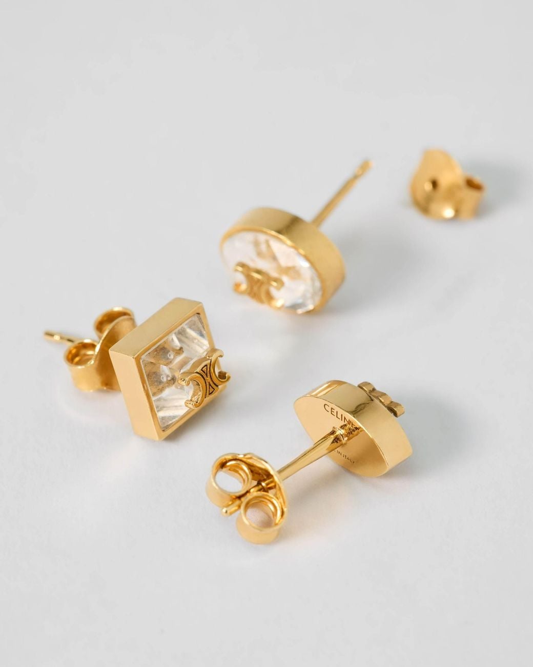 Céline Metallic Triomphe Glint Studs
