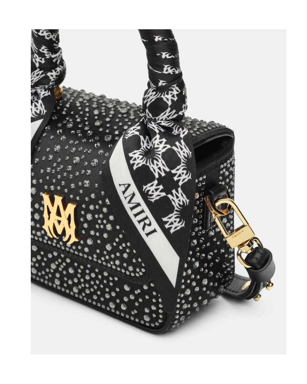 Amiri Black Rhinestone-Embellished Mini Bag