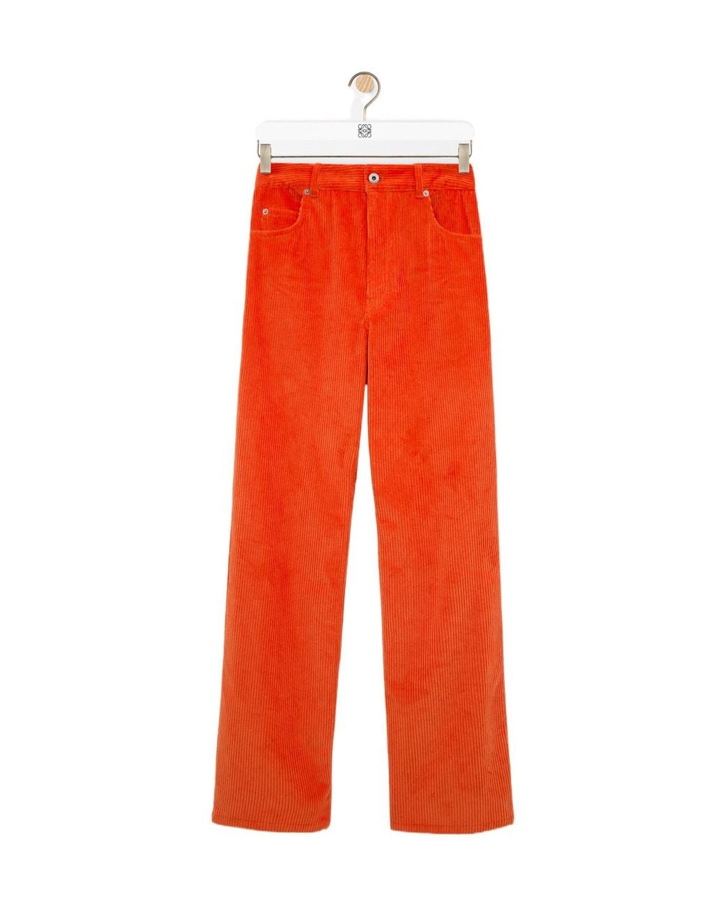 Loewe Orange Corduroy Straight Leg Trousers