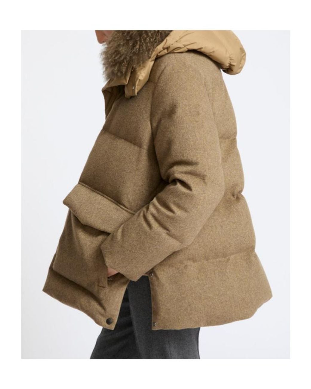 Yves Salomon Brown Cashmere Hooded Coat