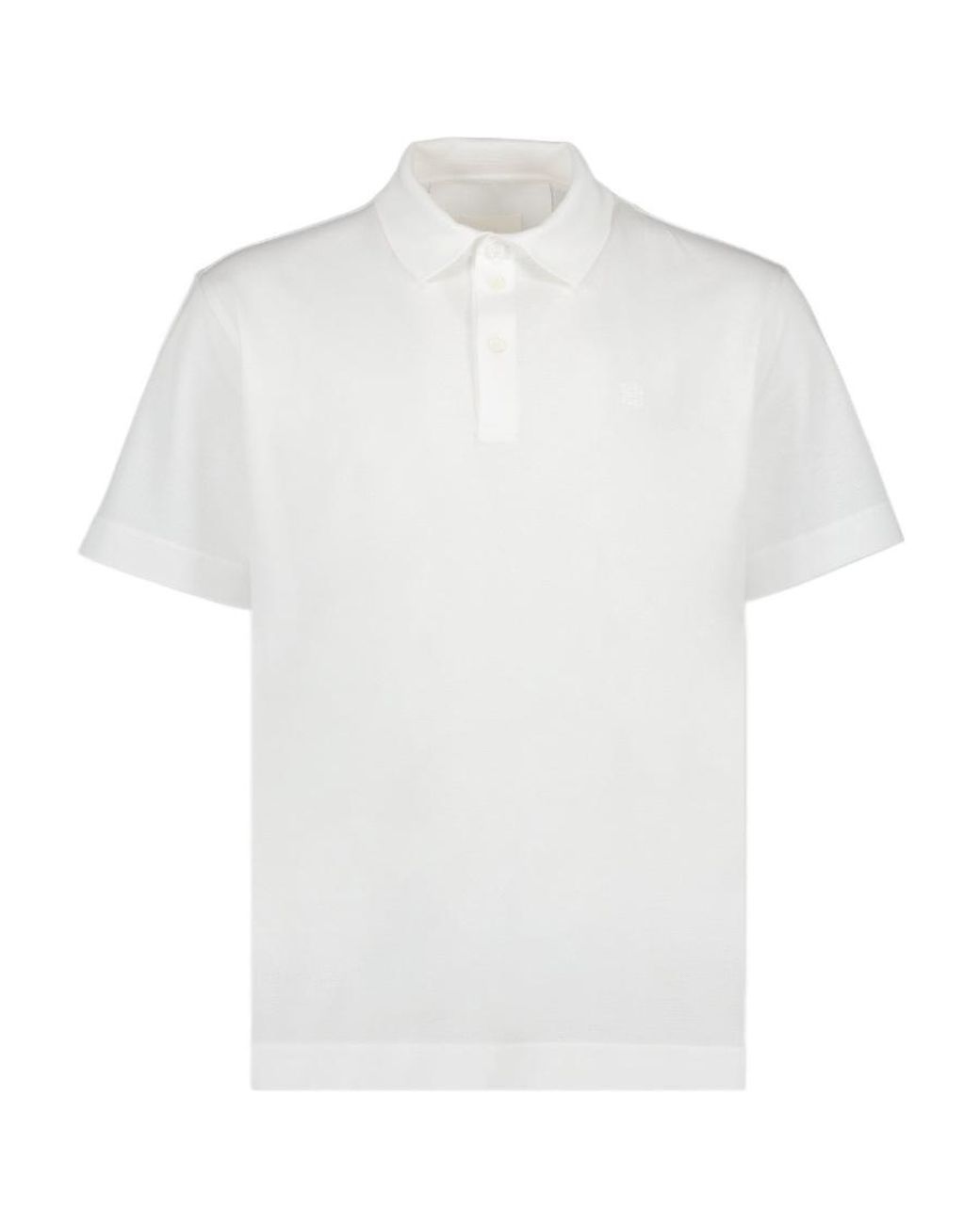 Givenchy White 4G Embroidered Short-Sleeved Polo Shirt for men
