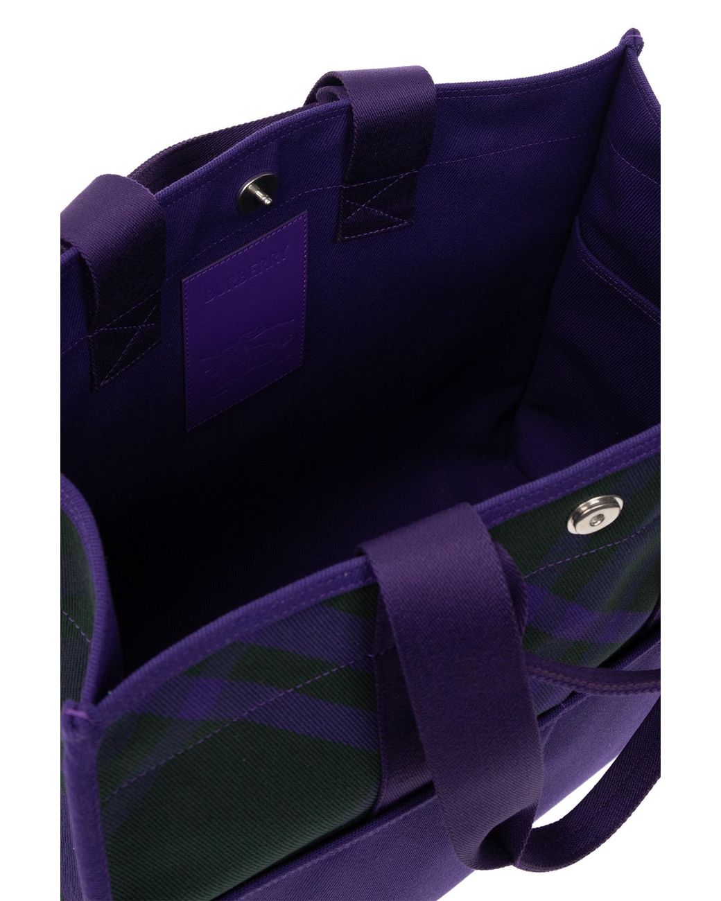 Burberry Purple Check Pattern Tote Bag for men