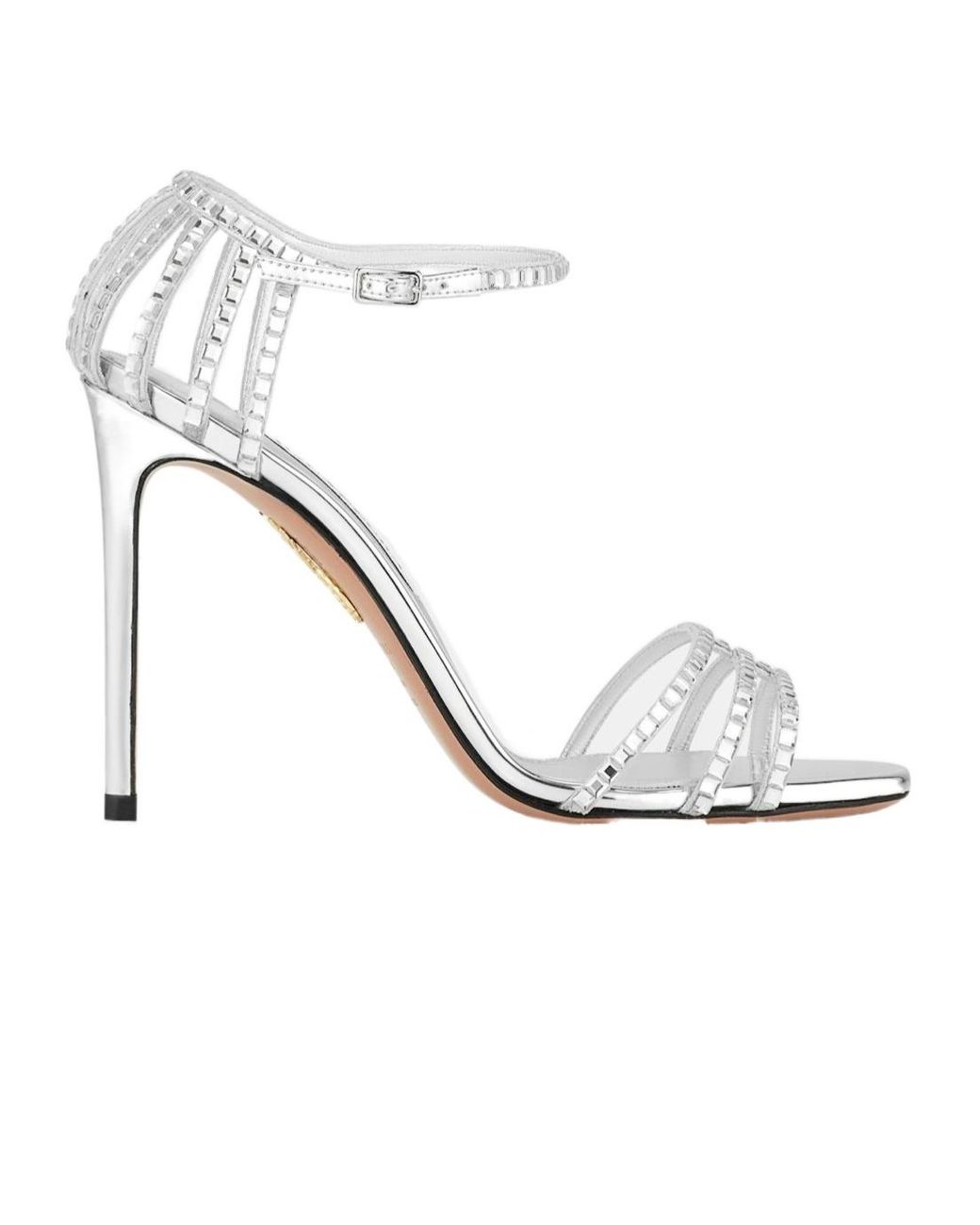 Aquazzura White Sensation Crystal Heeled Sandals