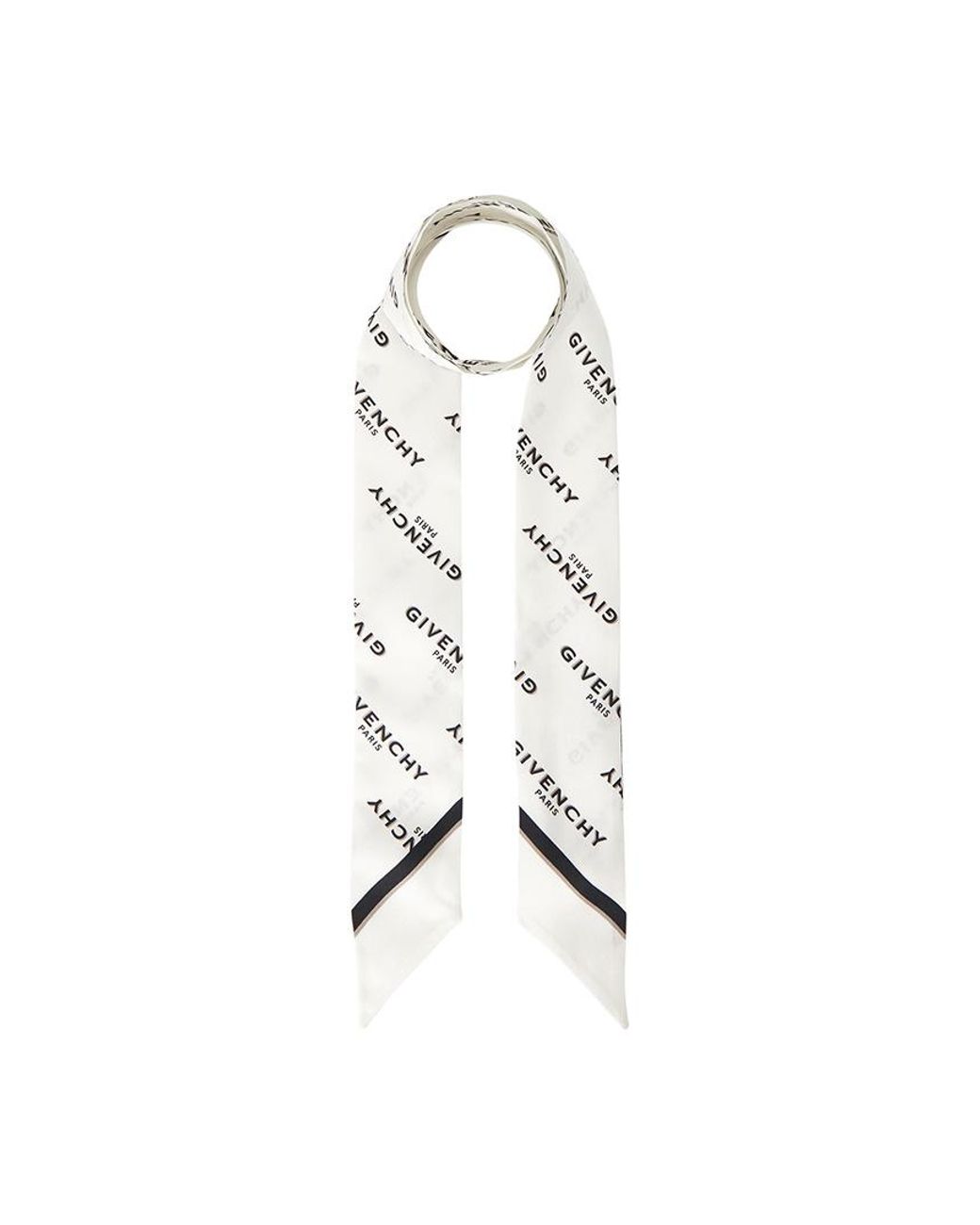 Givenchy White Twill Silk Scarf