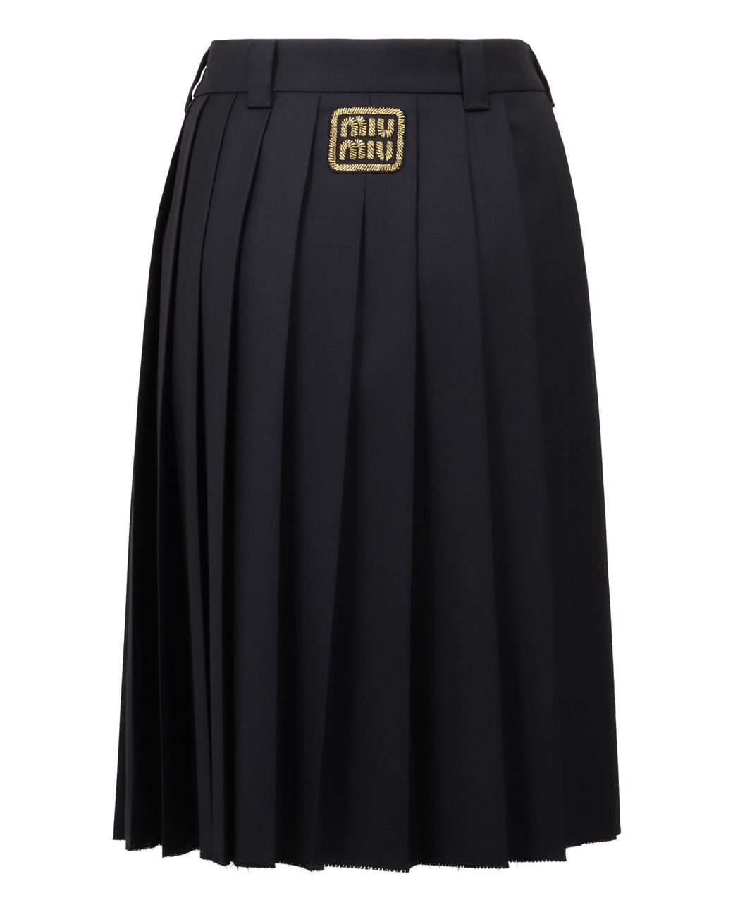 Miu Miu Blue Pleated Batavia Skirt