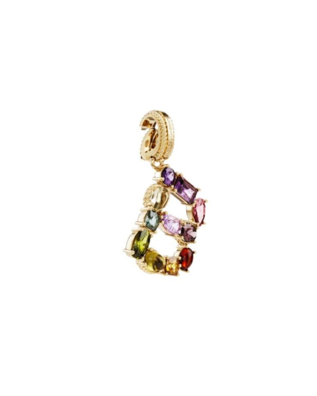 Dolce & Gabbana White Alphabet B 18Kt-Stone Pendant