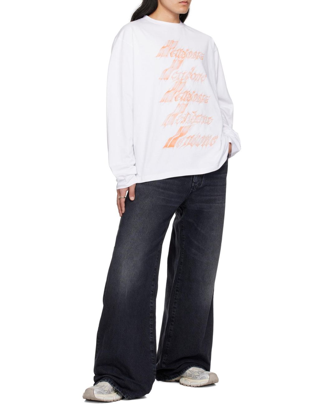 we11done White Logo Print T-Shirt