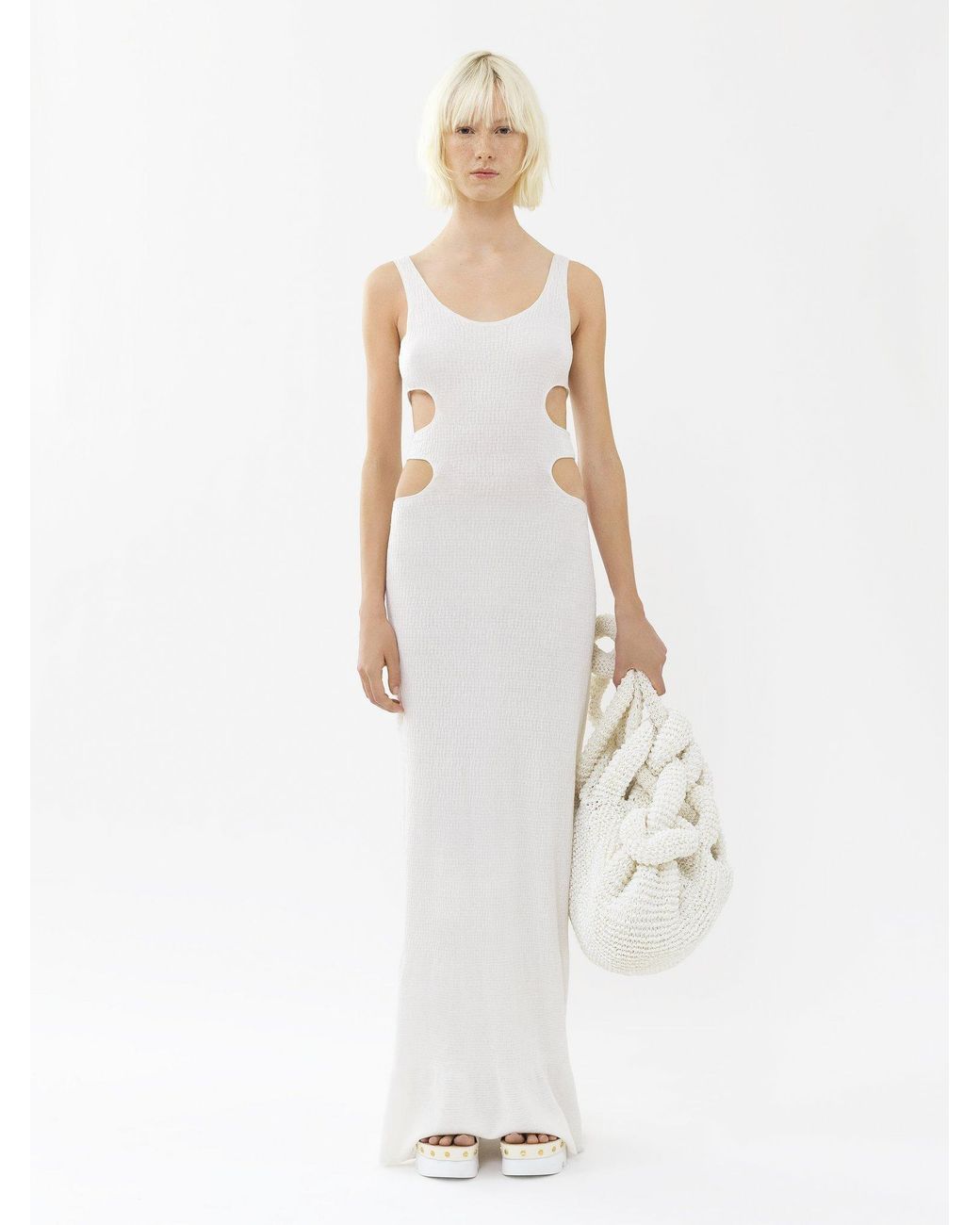 Chloé White Chloé Cut-Out Sleeveless Maxi Dress