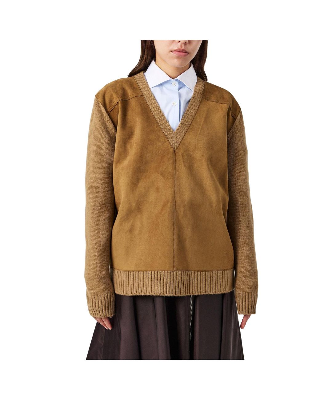 Prada Brown Versatile Knitted Sweater