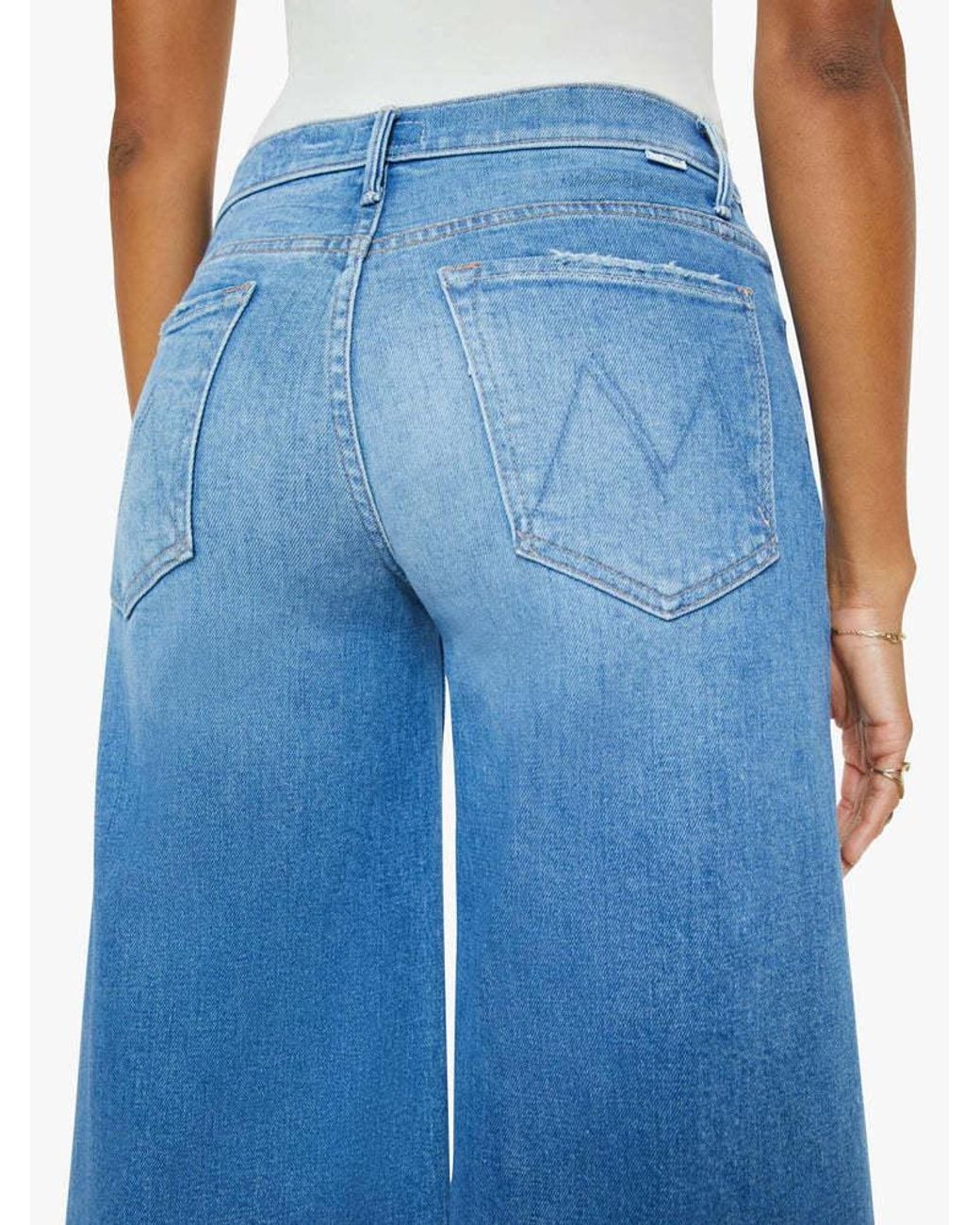 Mother Blue Denim Trousers With Belt Loops