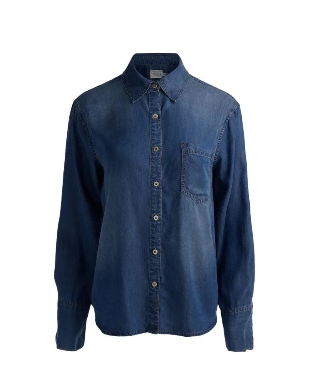 Alice + Olivia Blue Denim Button-Down Shirt