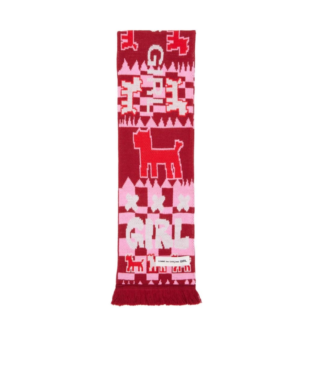 Comme des Garçons Red Color-Block Scarf