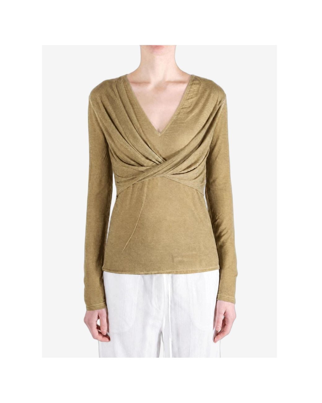 Uma Wang Green Long-Sleeve Knit Top