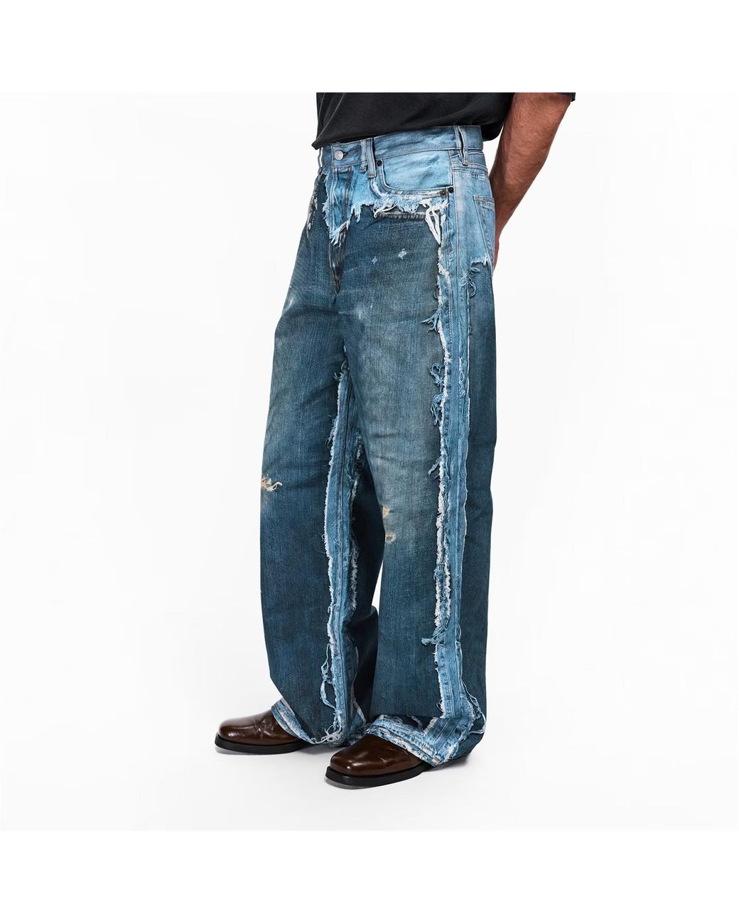 Acne Blue Trompe L'Oeil Jeans for men